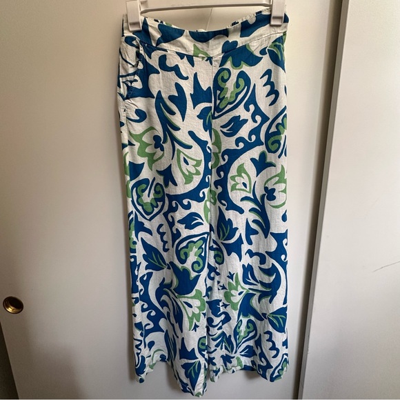 Christian Siriano Blue and Green Linen Matching Vacation Resortwear Set - Picture 8 of 12